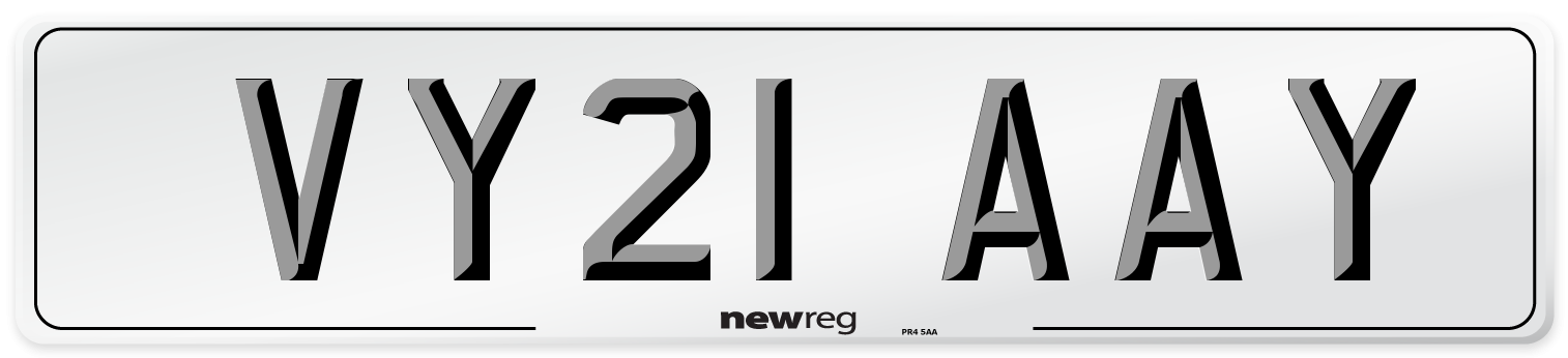 VY21 AAY Number Plate from New Reg